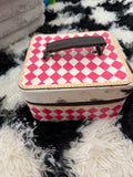Medium genuine leather and real cowhide jewelry box hand painted
